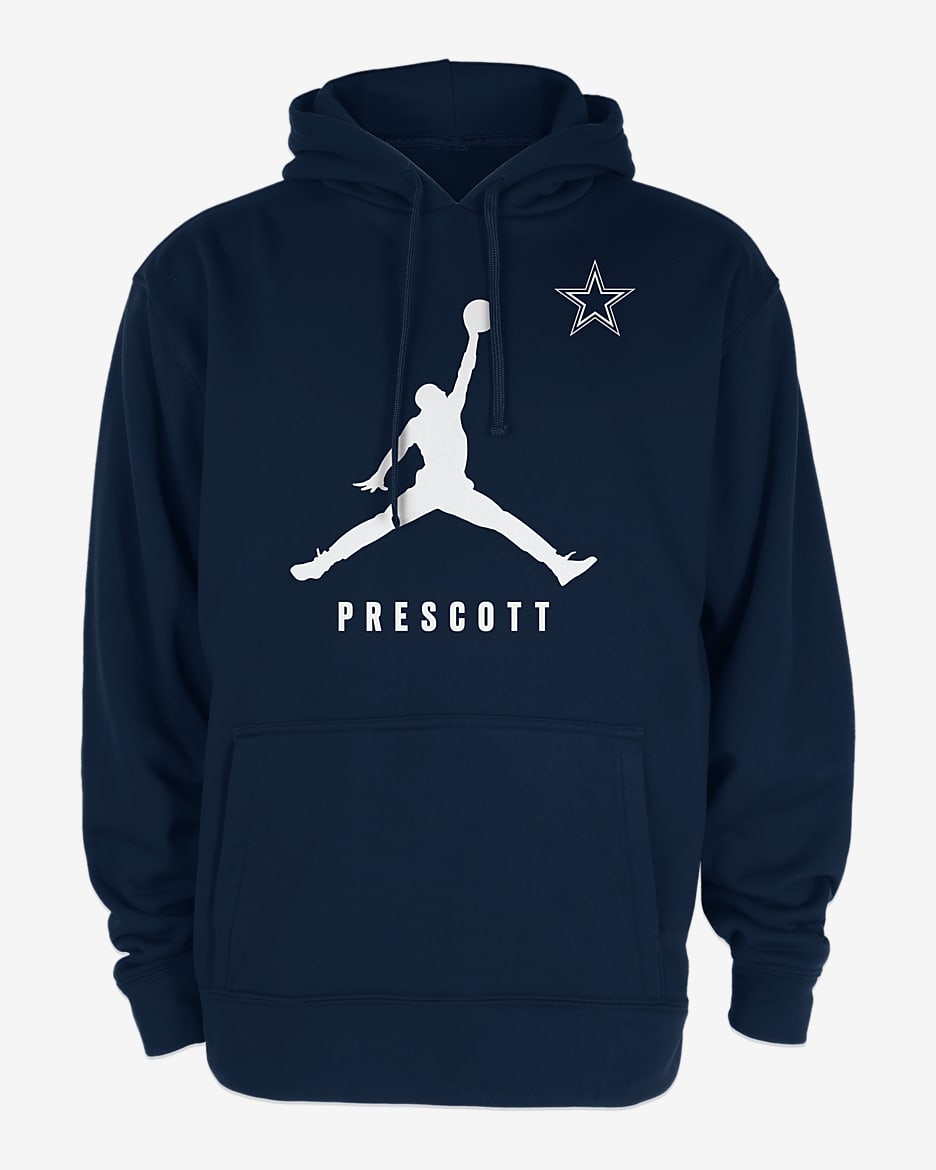 Sudadera con gorro sin cierre para hombre NFL Dallas Cowboys D4K (Dak Prescott) - Azul marino