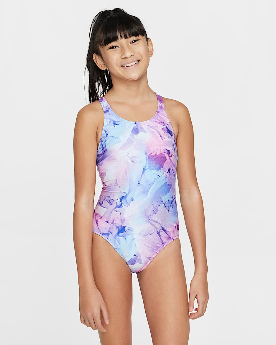 Nike Swim HydraStrong Big Kids' (Girls') Fastback One-Piece - Rainbow