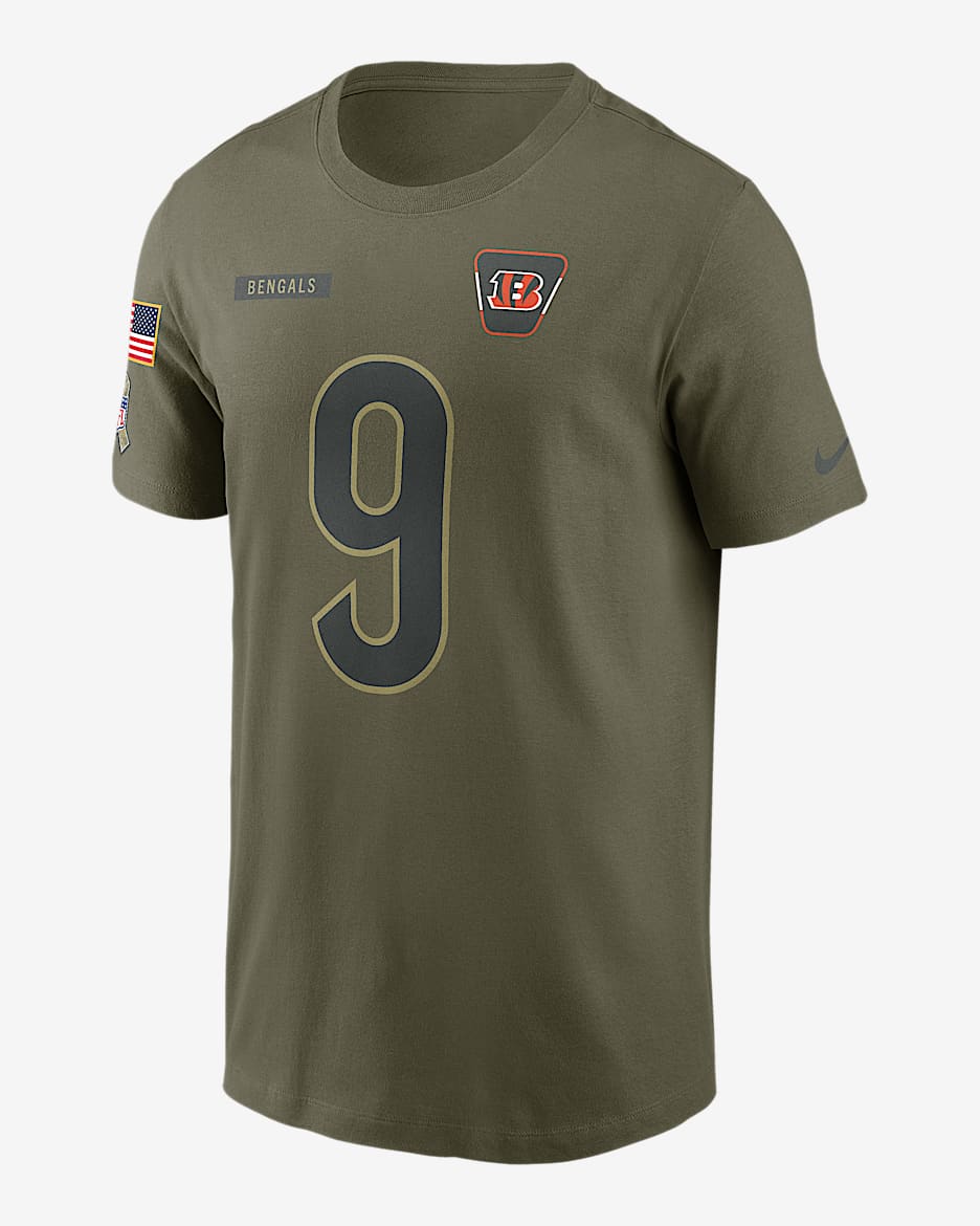 Joe Burrow Cincinnati Bengals Salute To Service Men’s Nike NFL T-Shirt - Olive