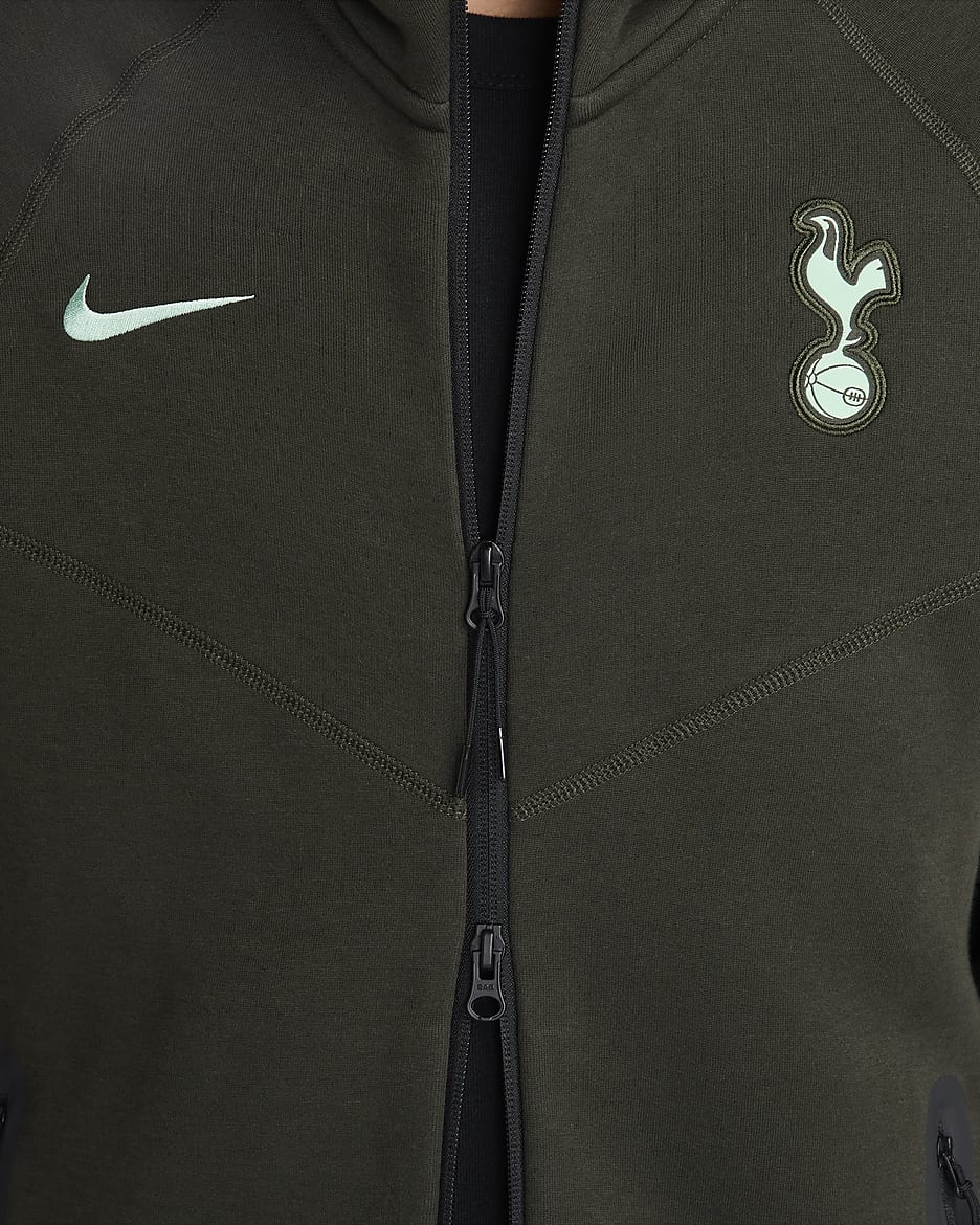 Tottenham Hotspur Tech Fleece Windrunner Third Nike Fußballjacke mit durchgehendem Reißverschluss (Herren) - Sequoia/Enamel Green