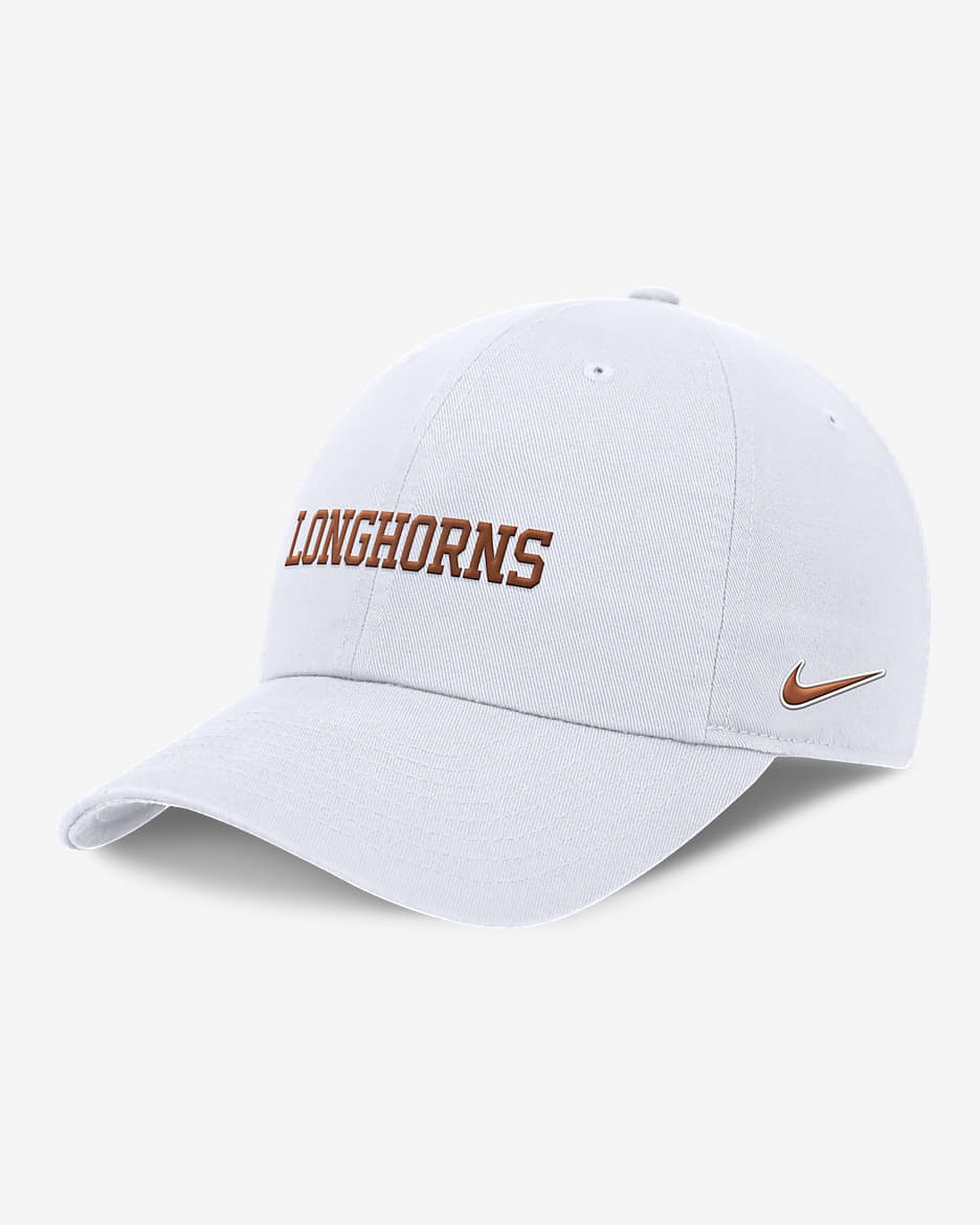 Texas Longhorns On-Field Club Men's Nike Dri-FIT College Adjustable Hat - White