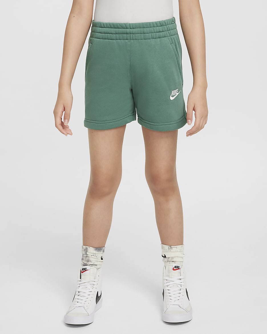 Nike Sportswear Club Fleece frottéshorts (13 cm) til store barn (jente) - Bicoastal/Bicoastal/Hvit