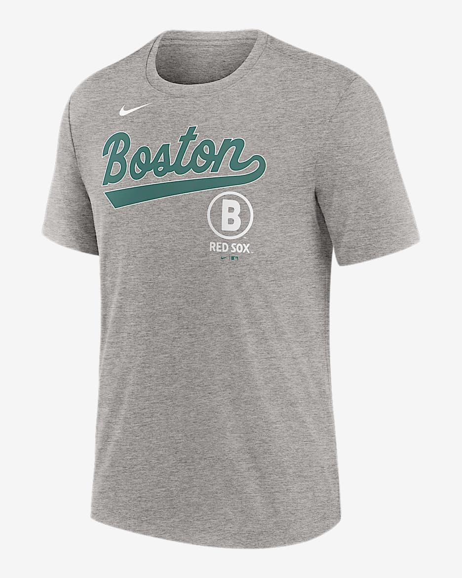 Playera Nike de la MLB para hombre Boston Red Sox City Connect - Carbón jaspeado