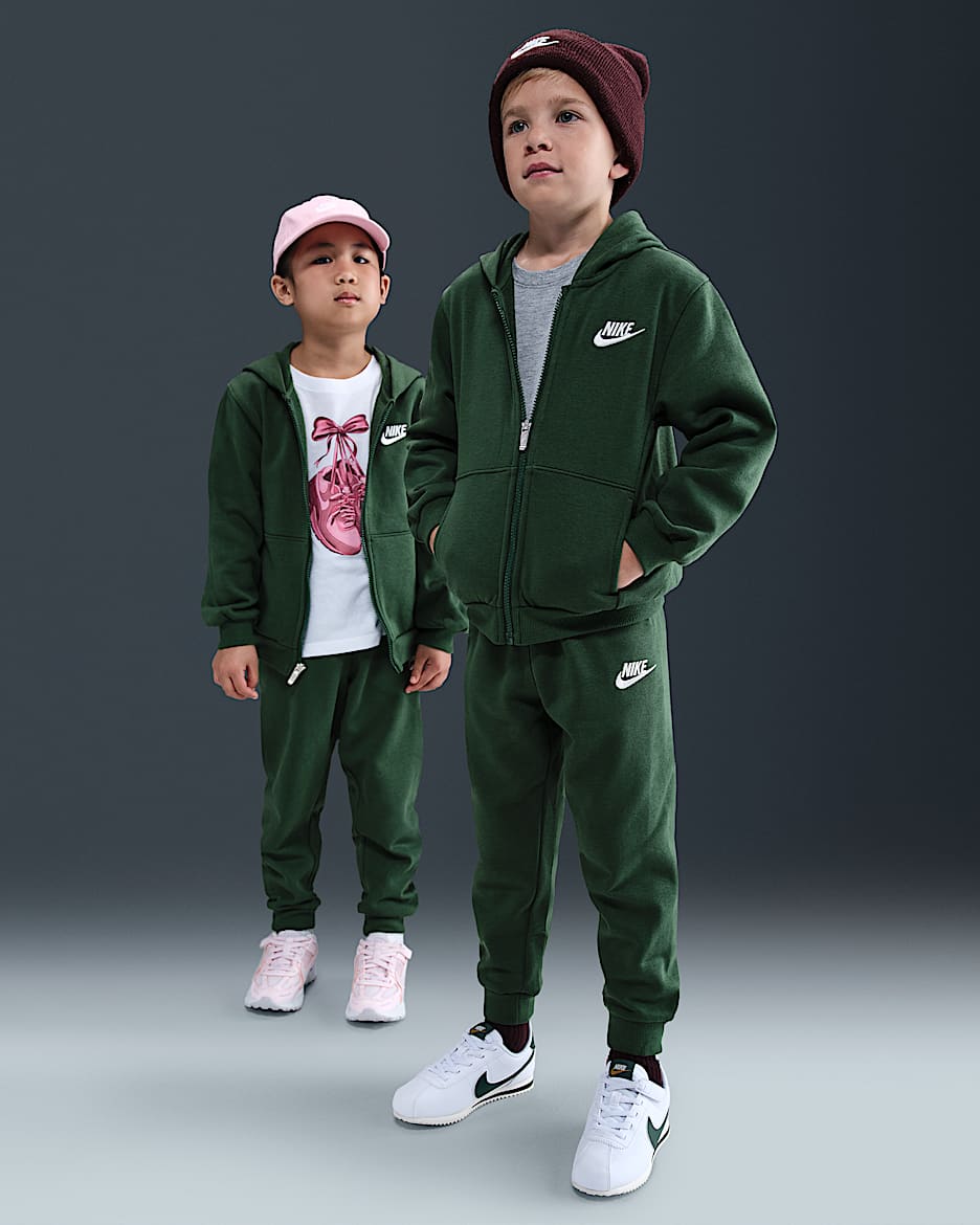 Nike Full-Zip Club Set Little Kids 2-Piece Hoodie Set - Fir