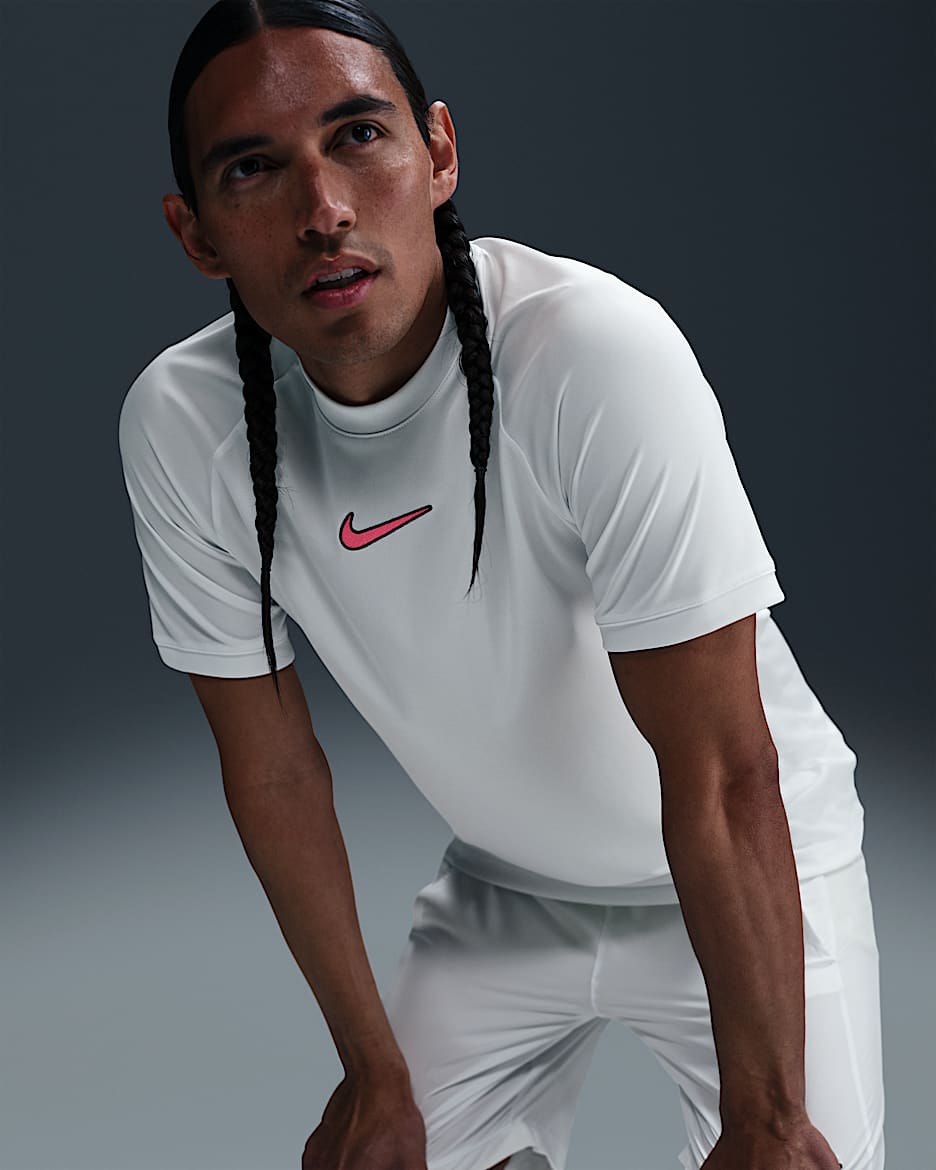 Playera de fútbol Dri-FIT para hombre Nike Academy - Blanco cumbre/Blanco cumbre/Negro/Hiperrosa