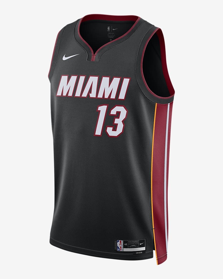 Jersey Nike Dri-FIT de la NBA Swingman para hombre Miami Heat Icon Edition 2022/23 - Negro