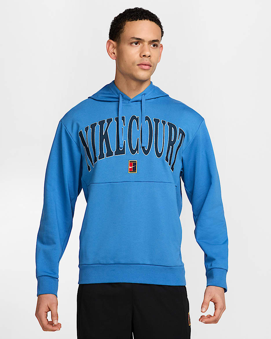 Felpa da tennis in fleece con cappuccio Dri-FIT NikeCourt Heritage – Uomo - Star Blue/Armory Navy/Psychic Blue