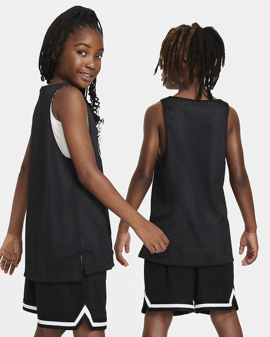 Jersey reversible para niños talla grande Nike Culture of Basketball - Negro/Negro/Blanco