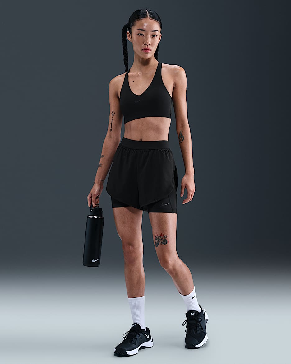 Nike Universa Women's 2-in-1 12.5cm (approx.) Shorts - Black/Anthracite/Black/Dark Smoke Grey