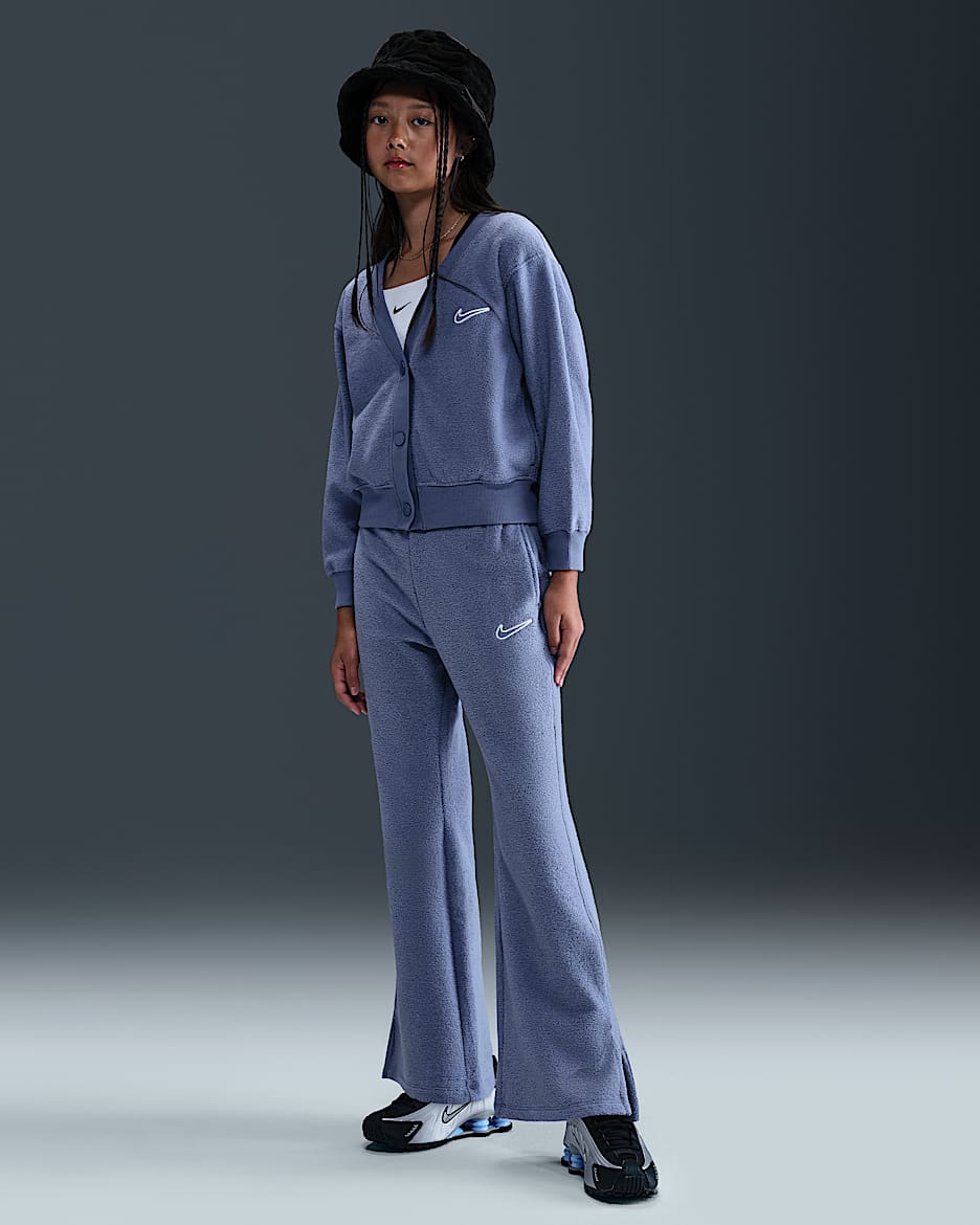 Nike Sportswear Big Kids' (Girls') Fleece Pants - World Indigo/White