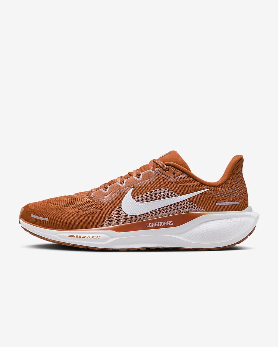 Tenis de correr en pavimento universitarios Nike para hombre Texas Pegasus 41 - Naranja desierto/Blanco/Gris lobo/Blanco