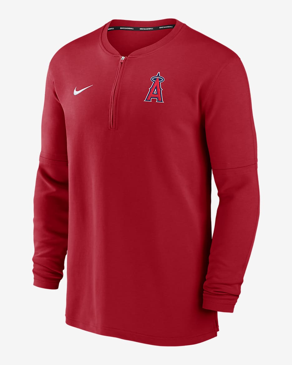Los Angeles Angels Authentic Collection Game Time Men's Nike Dri-FIT MLB 1/2-Zip Long-Sleeve Top - Red