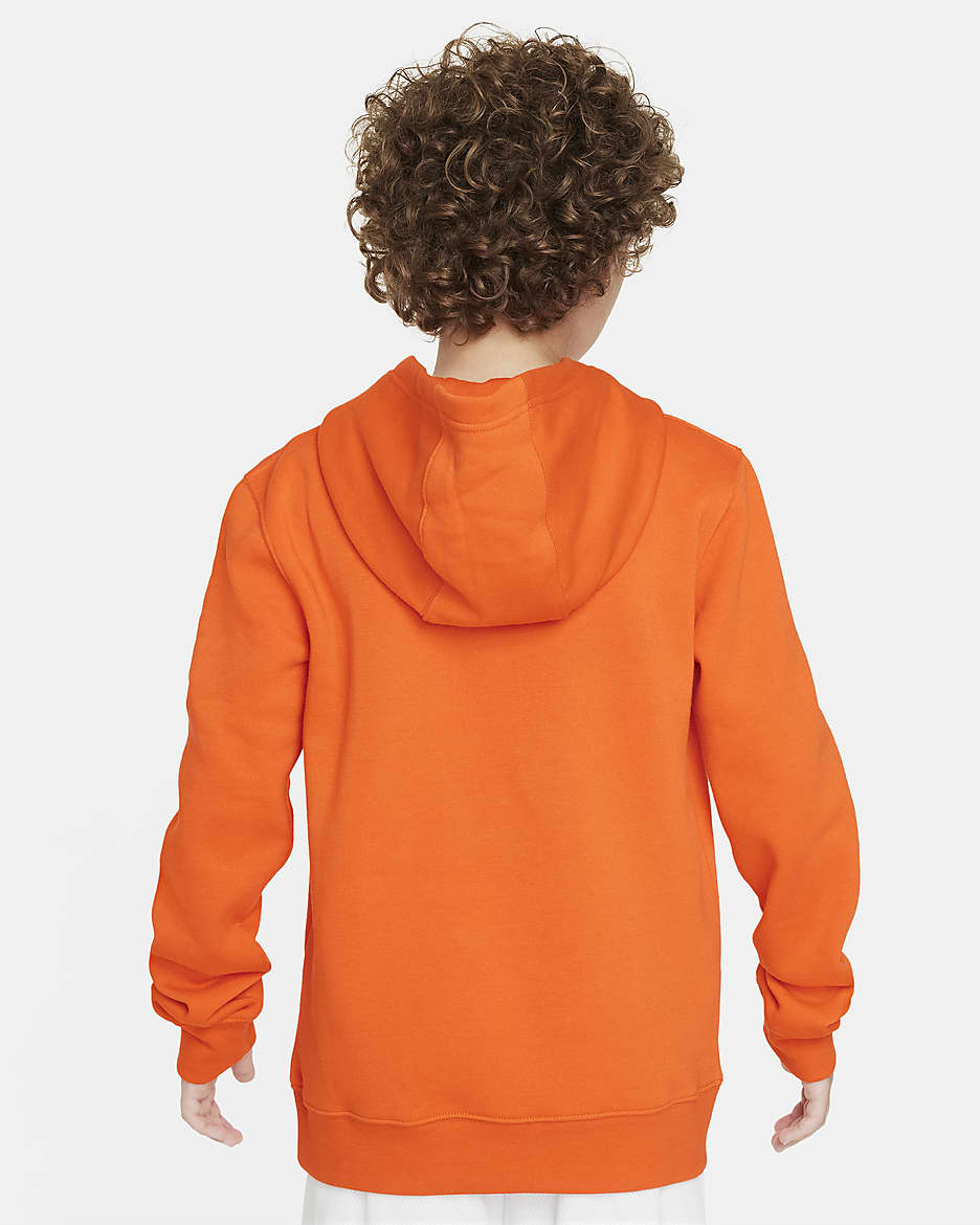 Team 13 Essential Older Kids' Nike WNBA Pullover Hoodie - Brilliant Orange