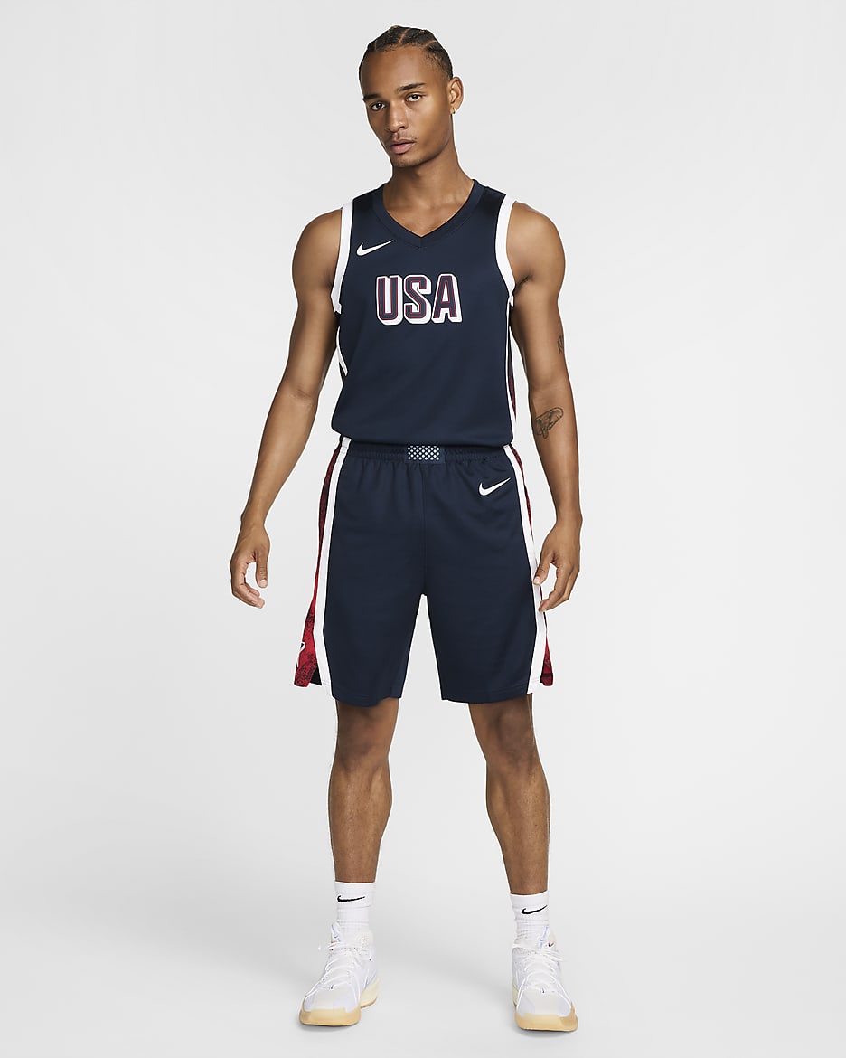 USA Limited Road Men's Jordan Basketball Shorts - Obsidian/White