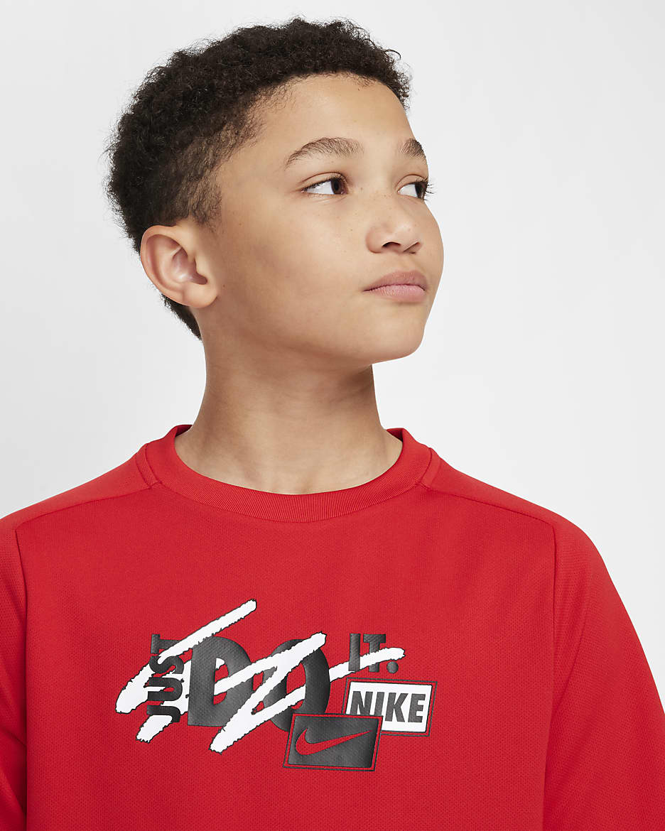 Nike Multi Older Kids' (Boys') Dri-FIT Top - University Red