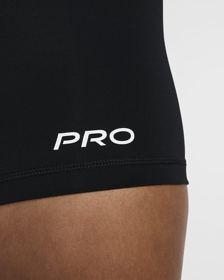 Shorts de ciclismo con gráfico de tiro medio de 8 cm para mujer Nike Pro - Negro/Gris hierro/Blanco/Blanco