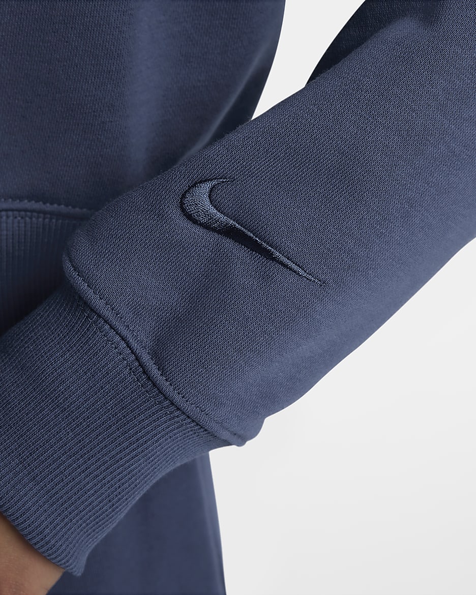 Nike Sportswear Women's Oversized 1/2-Zip Crop Fleece Sweatshirt - Midnight Navy/Midnight Navy