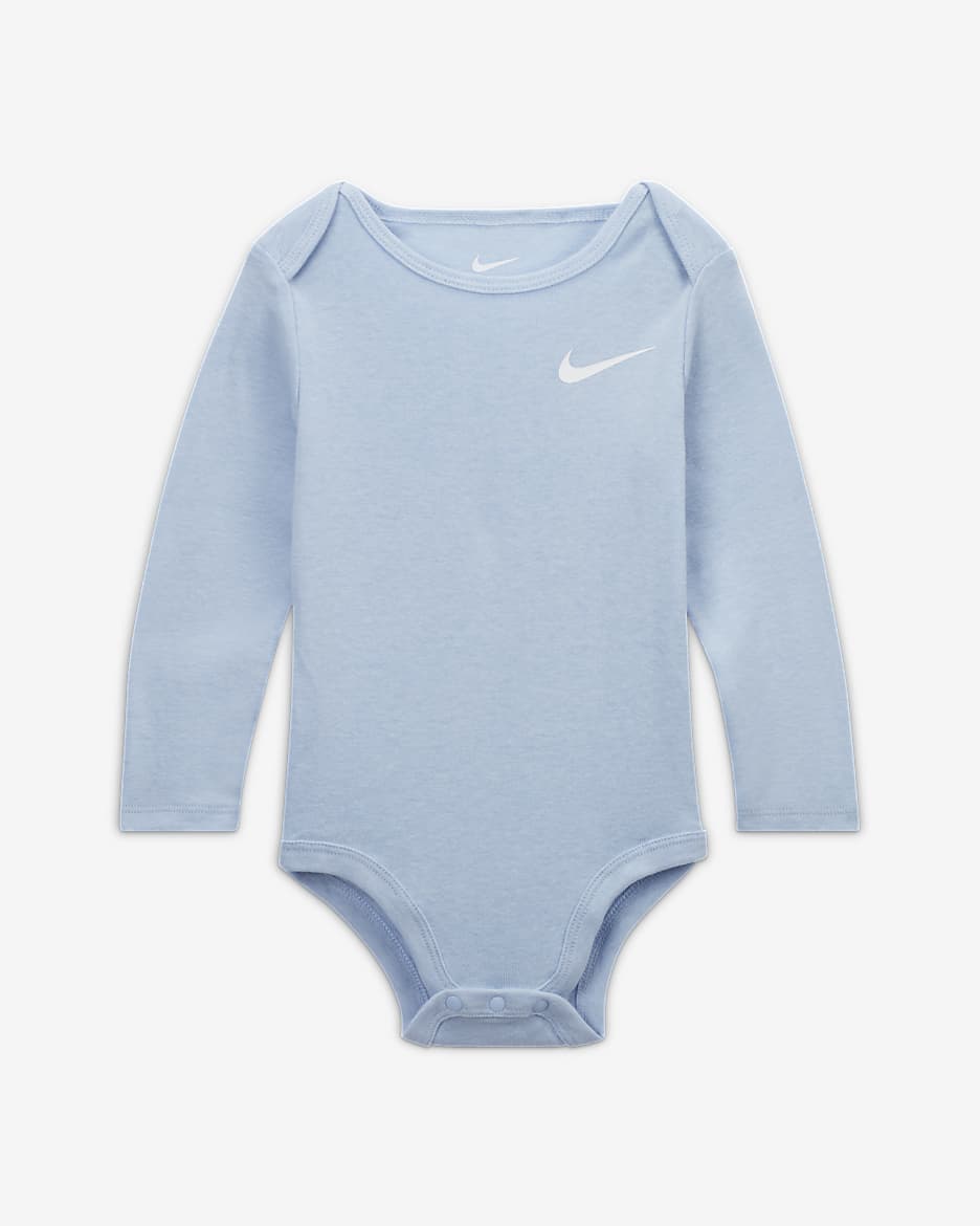 Nike Essentials Baby (12-24M) 3-Piece Bodysuit Set - Light Blue