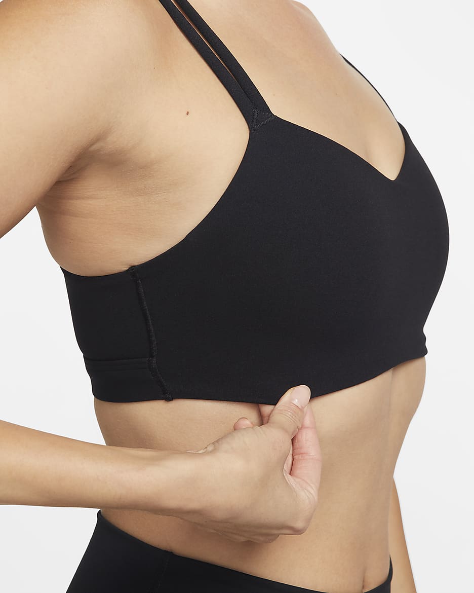 Nike Zenvy Strappy Women's Light-Support Padded Sports Bra - Black/Sail