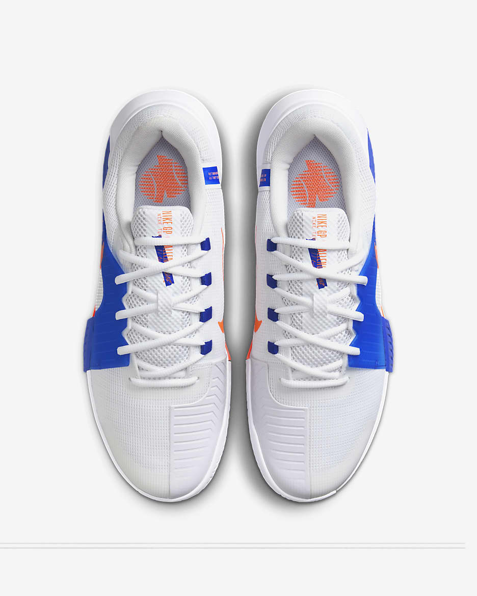 Nike Zoom GP Challenge 1 Men's Hard Court Tennis Shoes - White/Hyper Royal/Hyper Crimson