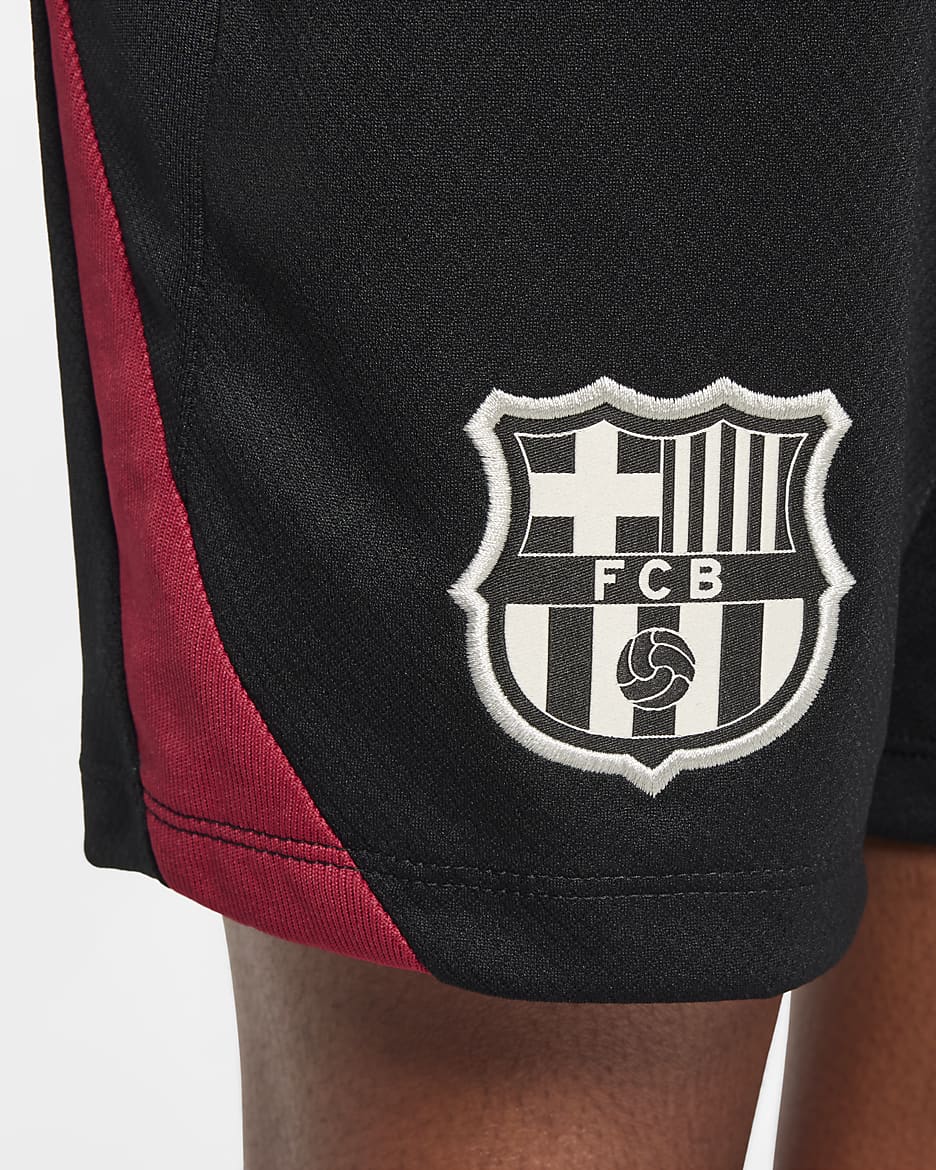 Short de foot en maille Nike Dri-FIT FC Barcelona Strike pour ado - Noir/Noble Red/Deep Royal Blue/Light Orewood Brown