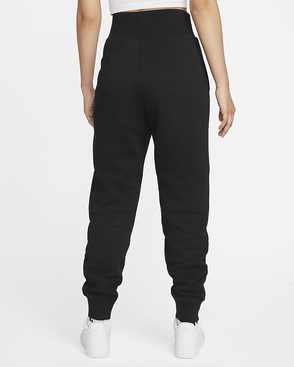 Nike Sportswear Phoenix Fleece joggebukse med høyt liv til dame - Svart/Sail