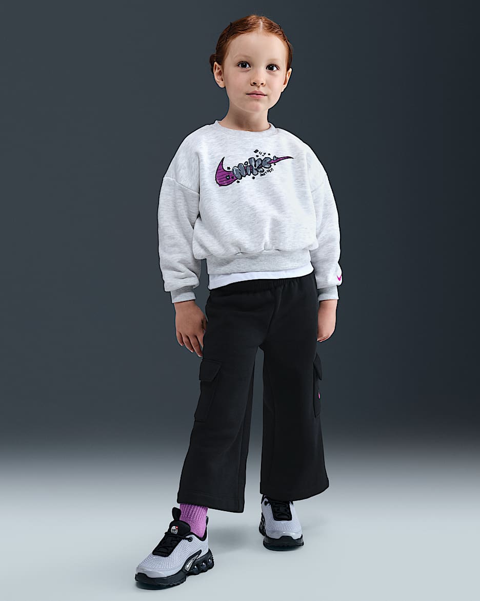 Nike Essentials Toddler Graphic Crew and Cargo Pants Set - Black