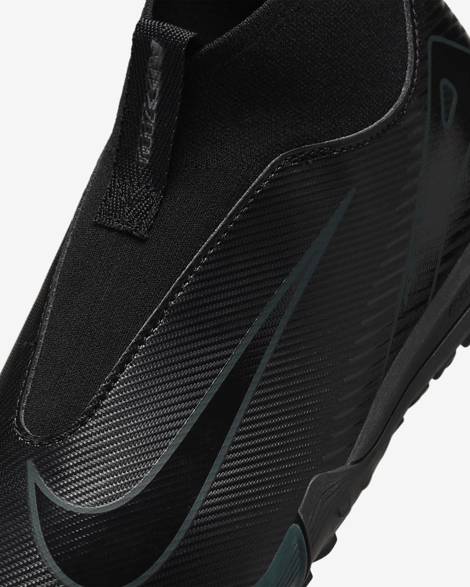 Nike Jr. Mercurial Superfly 10 Academy Little/Big Kids' TF High-Top Soccer Shoes - Black/Deep Jungle/Black