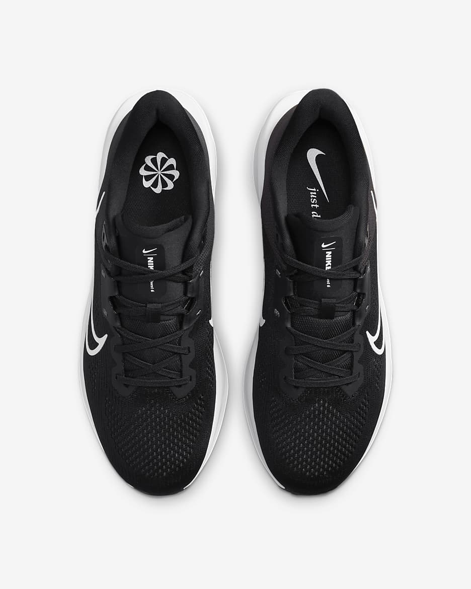 Tenis de correr en carretera para hombre Nike Quest 6 - Negro/Gris hierro/Blanco