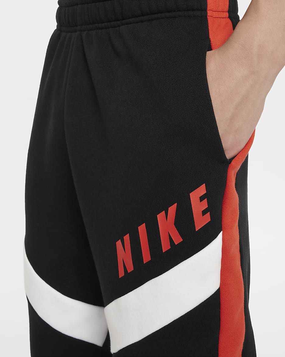 Nike Sportswear Older Kids' (Girls') Oversized Fleece Joggers - Black/Light Crimson/White