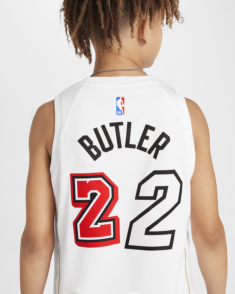 Φανέλα Nike Dri-FIT NBA Swingman Jimmy Butler Μαϊάμι Χιτ City Edition για μεγάλα παιδιά - Λευκό