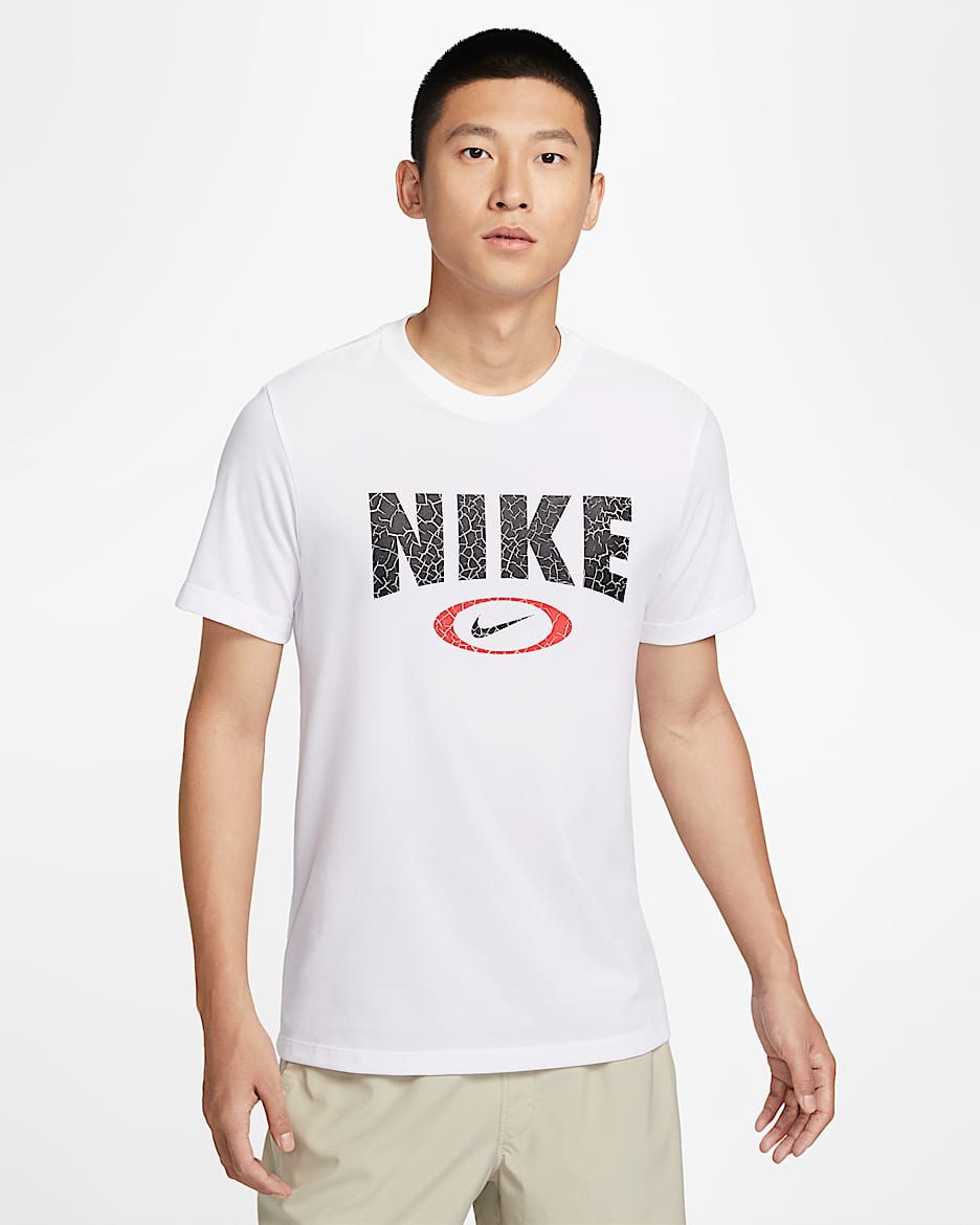 Nike 男款 Dri-FIT 健身 T 恤 - 白色