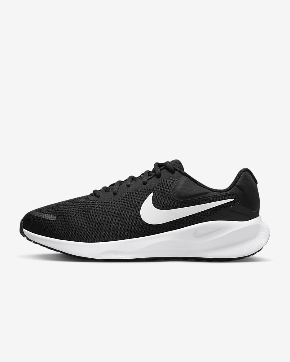 Nike Revolution 7 Men's Road Running Shoes (Extra Wide) - Black/White