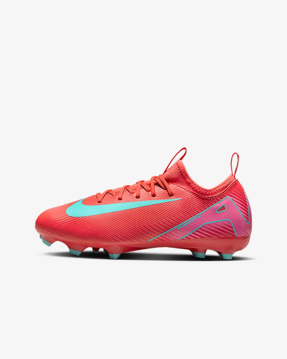 Nike Jr. Mercurial Vapor 16 Academy Younger/Older Kids' MG Low-Top Football Boot - Ember Glow/Aurora Green