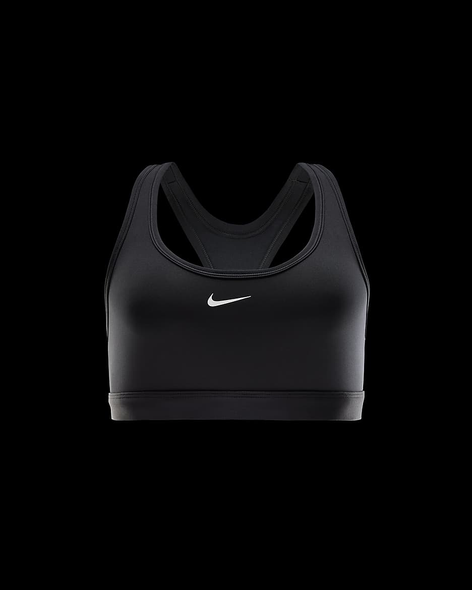 Nike Swoosh Light-Support Women's Non-Padded Sports Bra - Black/White