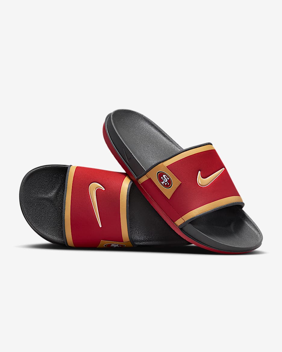 Chanclas Offcourt Nike Offcourt (San Francisco 49ers) - Rojo gimnasio/Gris humo oscuro/Oro club