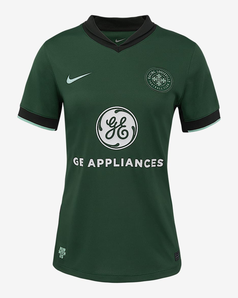 Jersey Nike Dri-FIT de la NWSL tipo réplica para mujer Racing Louisville FC 2025 Stadium visitante - Abeto/Bosque nocturno