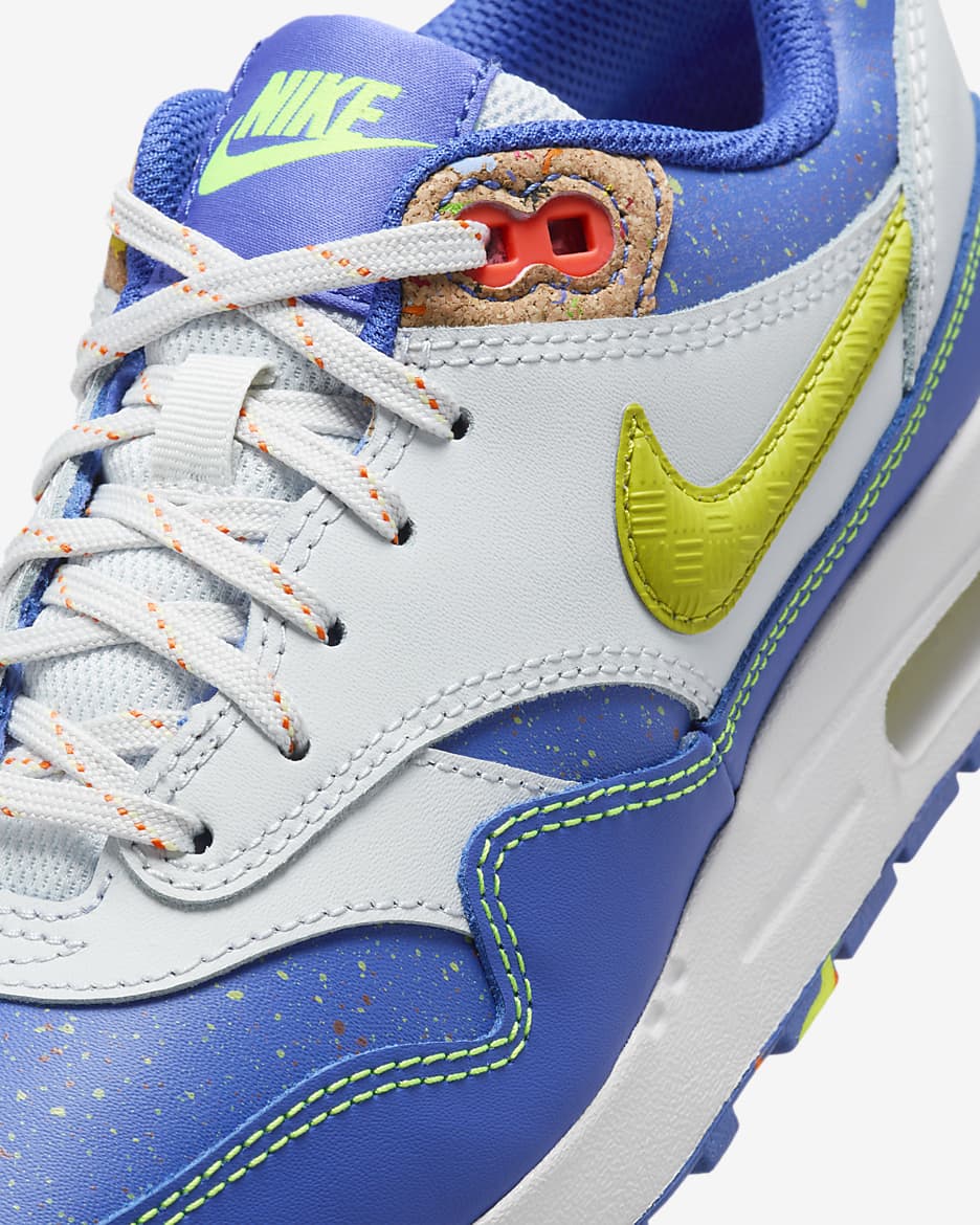 Nike Air Max 1 Big Kids' Shoes - Astronomy Blue/Photon Dust/Total Orange/Volt