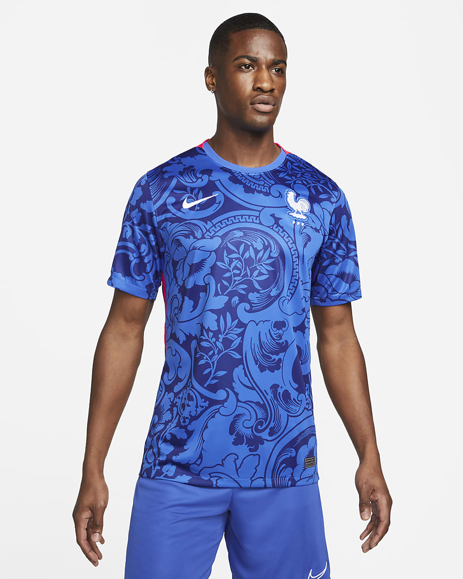 FFF 2022 Stadium Home Men's Nike Dri-FIT Soccer Jersey - Hyper Cobalt/Siren Red/White