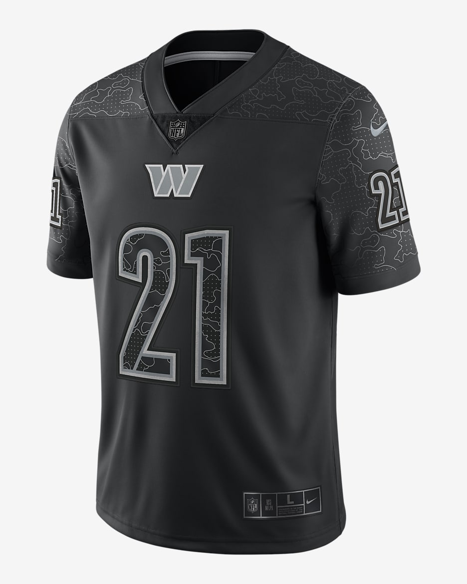 Jersey de fútbol americano a la moda para hombre Washington Commanders RFLCTV de la NFL (Sean Taylor) - Negro