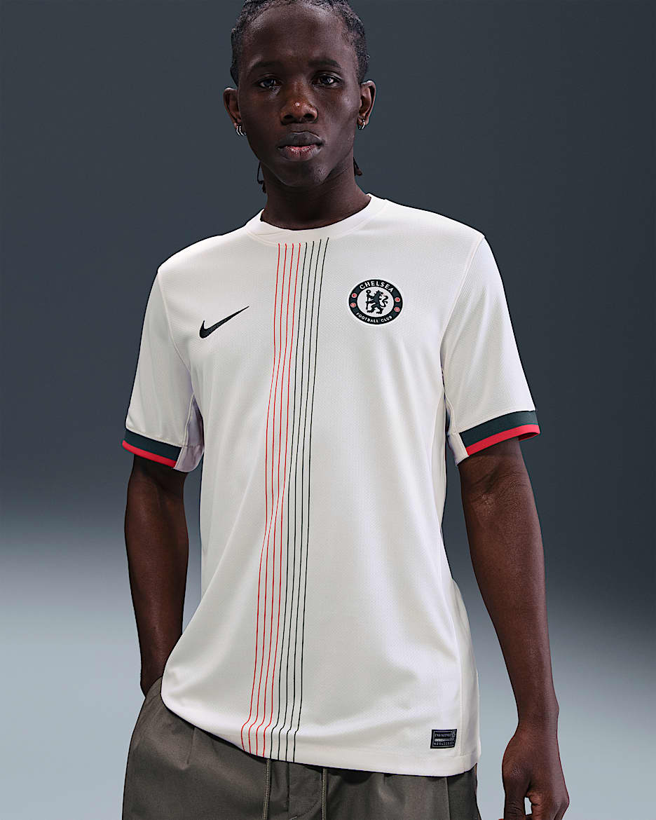 Chelsea F.C. 2025/26 Stadium Away Men's Nike Dri-FIT Football Replica Shirt - Phantom/Speed Red/Galactic Jade/Galactic Jade