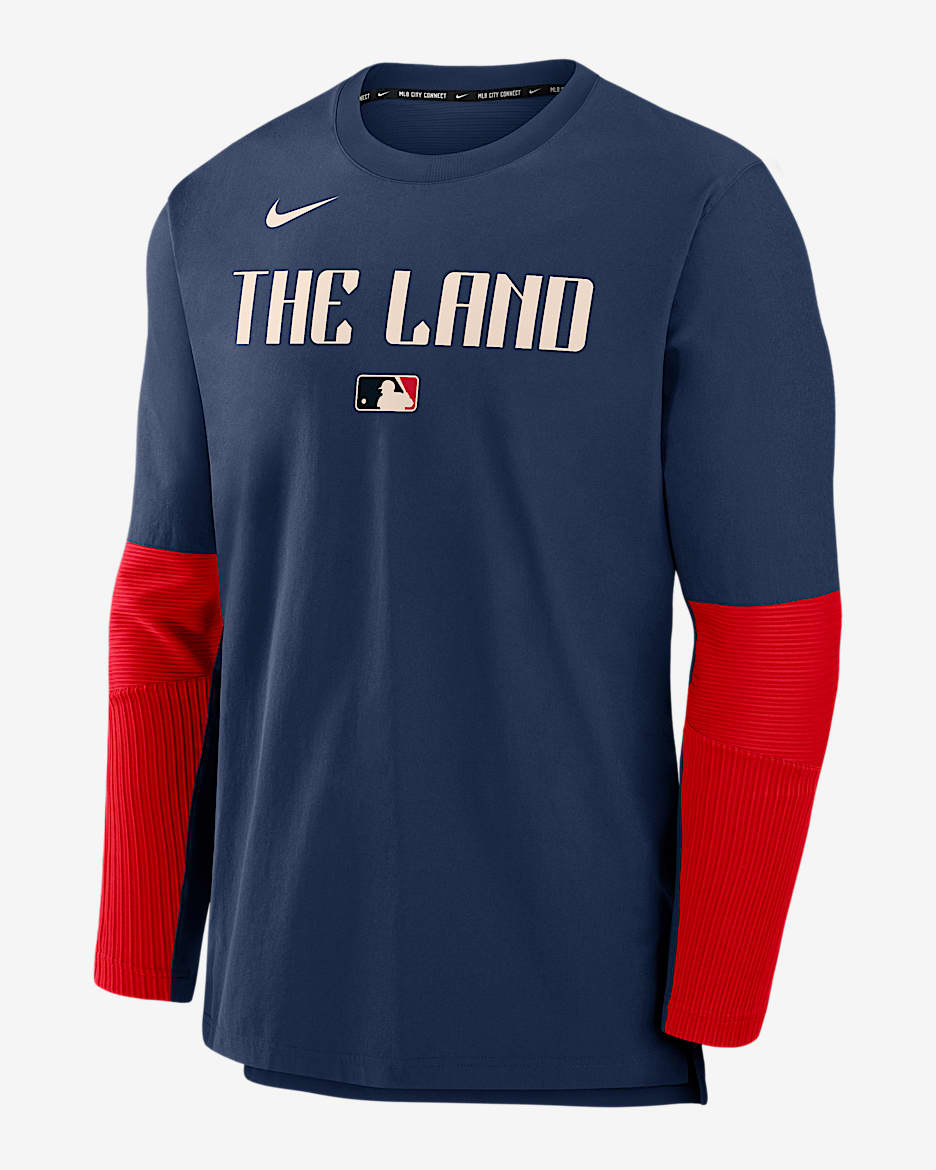 Cleveland Guardians Authentic Collection City Connect Player Men's Nike Dri-FIT MLB Pullover Jacket - Navy