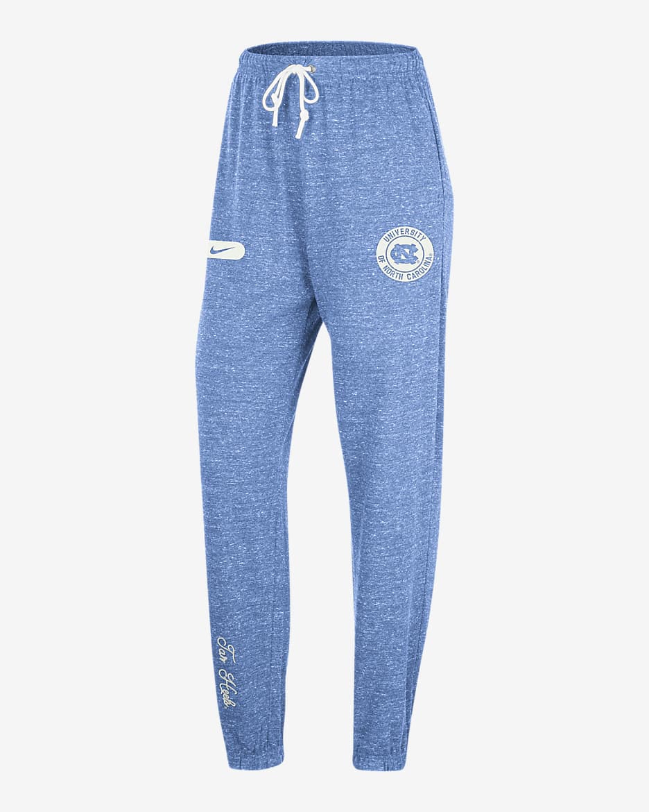 Joggers universitarios Nike para mujer UNC Gym Vintage - Azul valor/Negro/Blanco cumbre