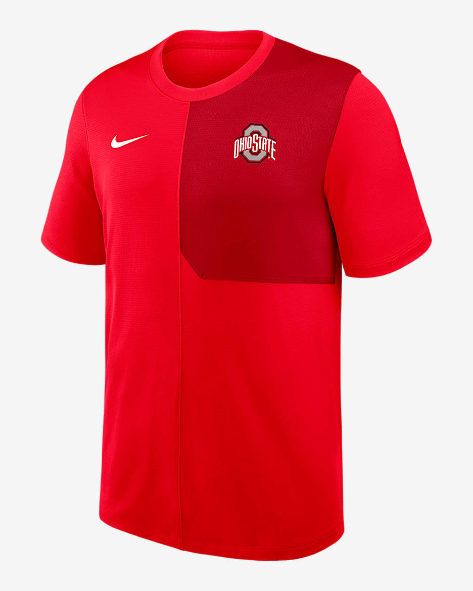 Ohio State Sideline Coach Men's Nike Dri-FIT College Top - Red