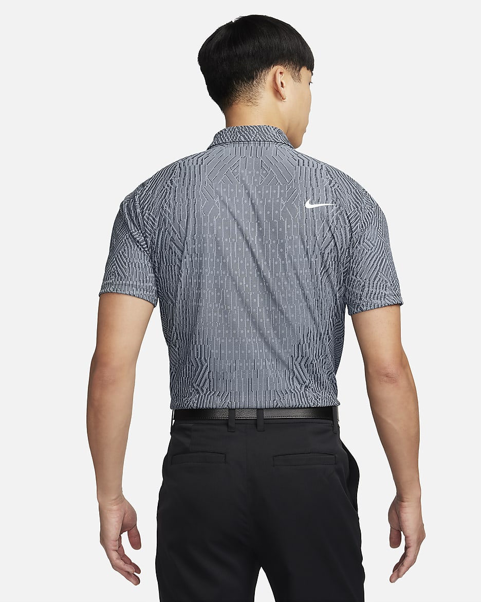 Nike Tour Dri-FIT ADV férfi golfpóló - Cool Grey/Fekete/Fehér