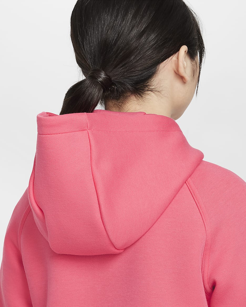 Sweat à capuche et zip Nike Sportswear Tech Fleece pour ado (fille) - Aster Pink/Noir/Noir