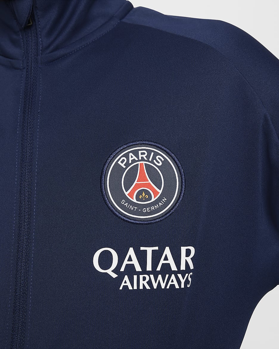 Stickad fotbollstracksuit Paris Saint-Germain Academy Pro Nike Dri-FIT för ungdom - Midnight Navy/Vit