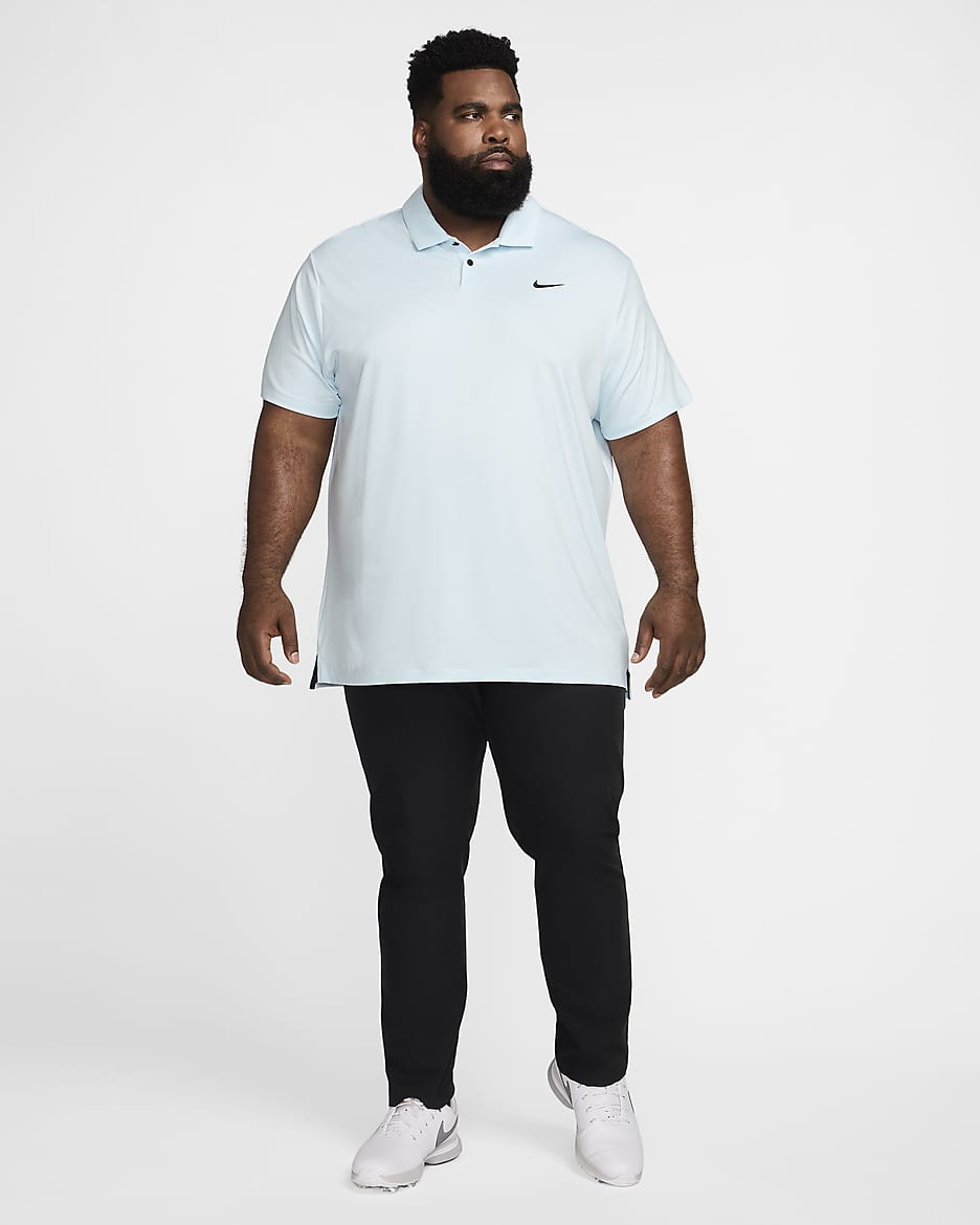 Nike Dri-FIT Tour einfarbiges Golf-Poloshirt für Herren - Glacier Blue/Schwarz