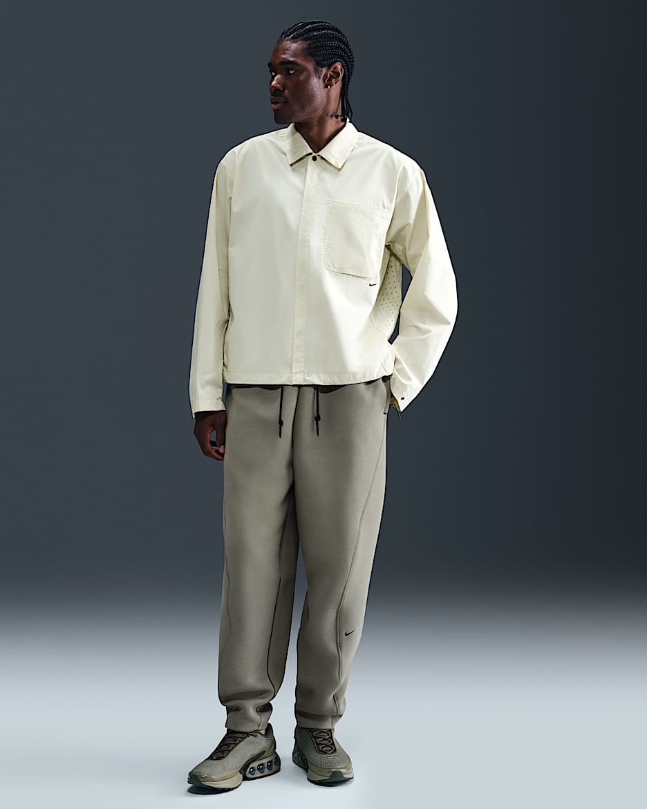 Nike Tech Men's Oversized Fleece Trousers - Light Army/Black