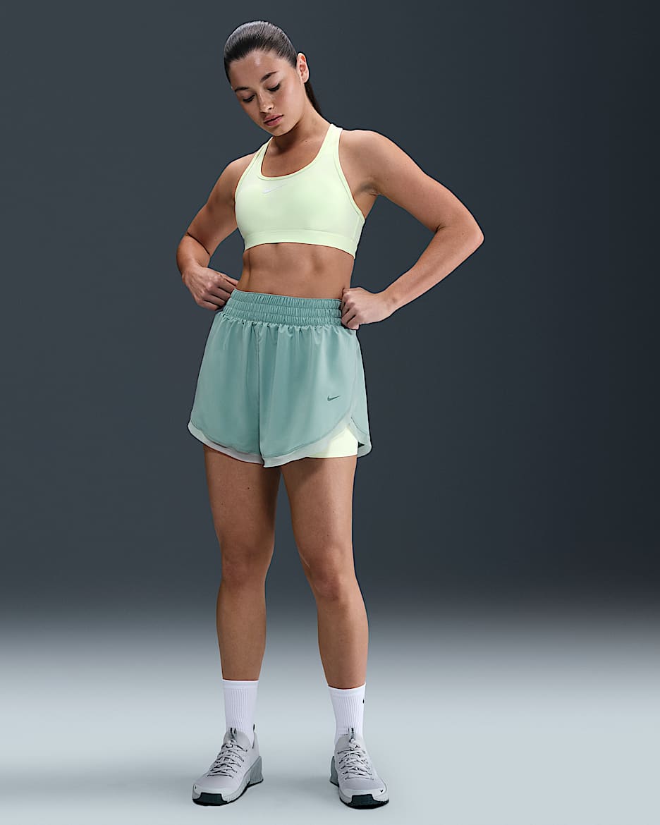 Shorts Dri-FIT holgados de 8 cm con forro de ropa interior para mujer Nike One - Cañón/De costa a costa
